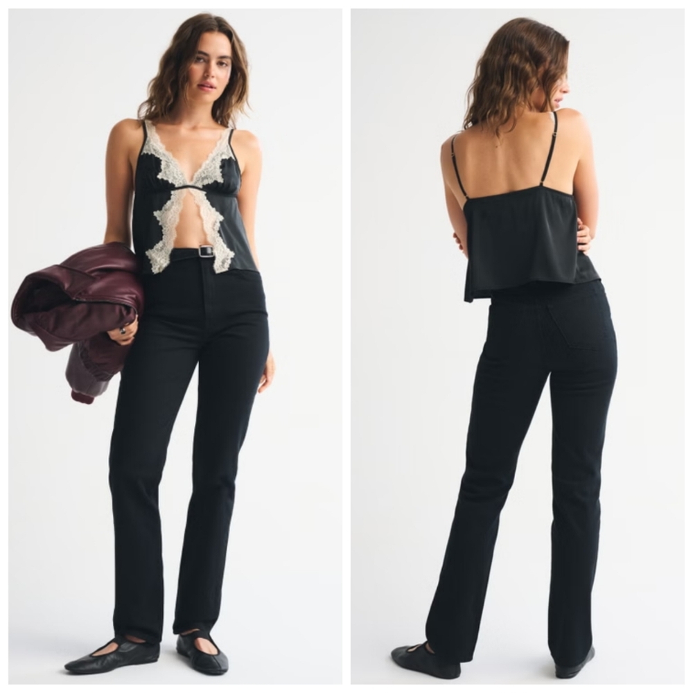 Abercrombie & Fitch 90s Slim Straight Ultra High Rise Curve Love NWT 34 J1878